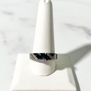 0.80ct Multicolor Quartz 0.19ctw Zircon Black Rhodium Sterling Silver Me…